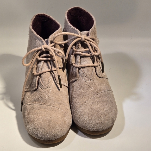 Toms Women's Kala Suede Ankle Boots Lace-Up Wedge Booties Desert Tan Size US 7 - Picture 2 of 16